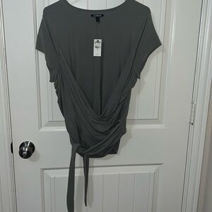 EXPRESS Olive green tie shirt size XL